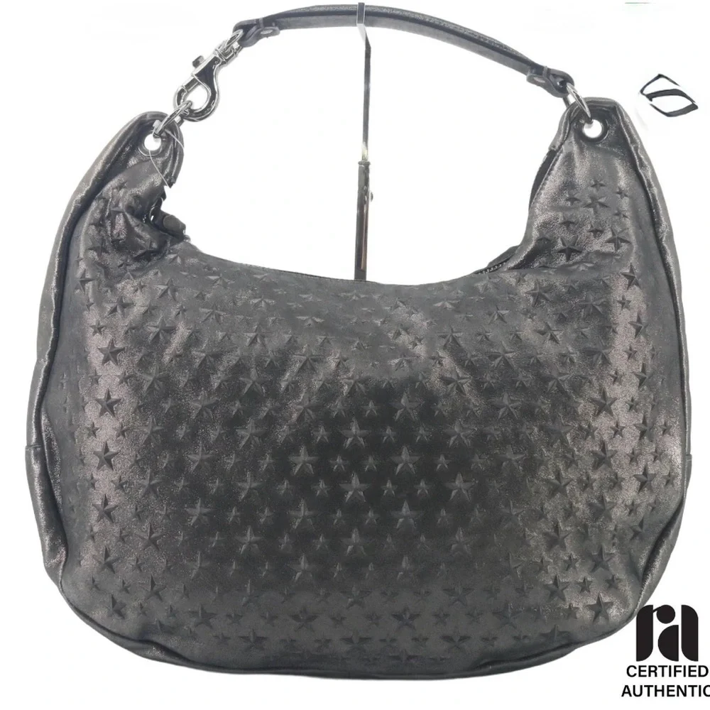 Jimmy Choo Metallic Nappa Leather Star Studded Sky Hobo Bag - Picture 1 of 8